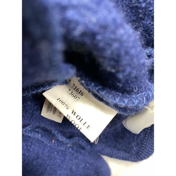 Hammerschmid 100% Wool Blue Cardigan Women’s Medium Christmas Floral - Picture 5 of 5